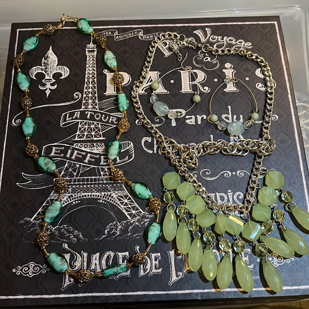 Assorted Turquoise Necklaces and Earrings